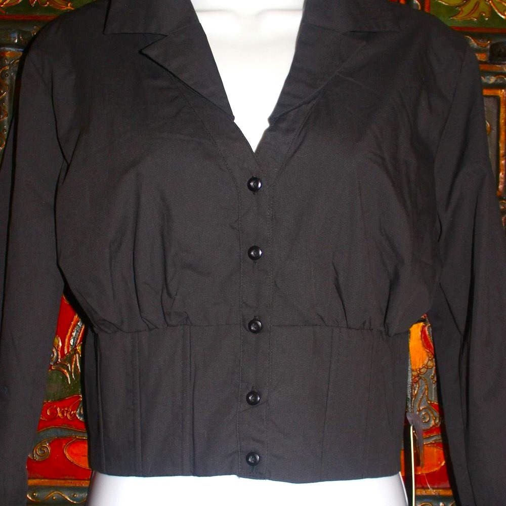 J For Justify Black Crop/Bustier/Blouse